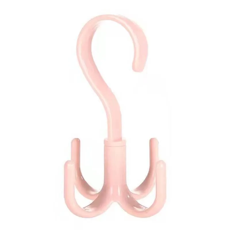 4-Claw Swivel Hook, No-Drill Adhesive Wall Hook Rack, Rotatable Scarf & Bag Organizer, Thickened Plastic Hanger for Hats, Coats, Towels and Keys